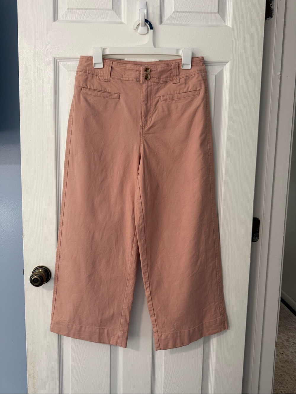 Pink High-Rise Cropped Wide Leg Pant